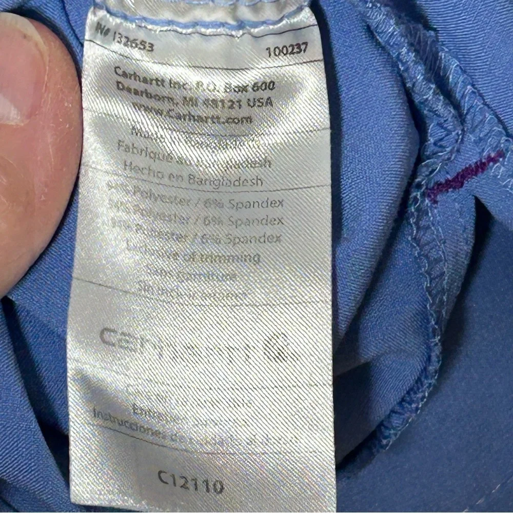 Carhartt Women's V-Neck Blueish Purple Short Sleeve Scrub Size M - Picture 6 of 9